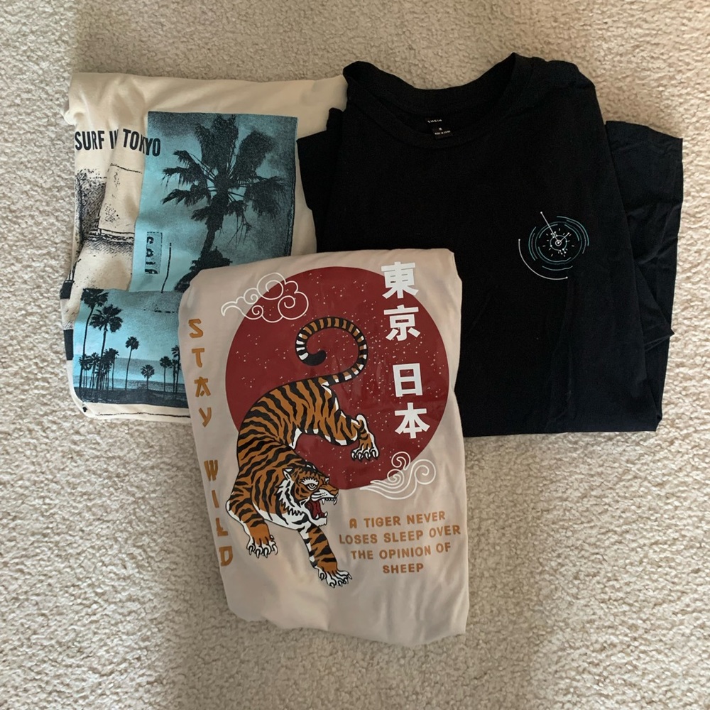 2 Mens M Shein Shirts